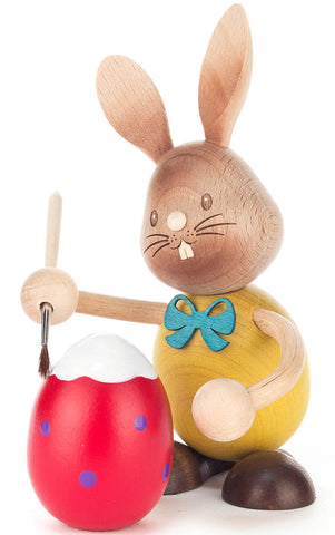 Handmade Wooden Bunny Painting Eggs, from Germany