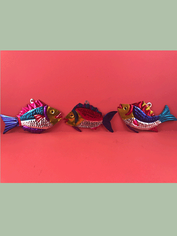 Mexican Tin Ornaments: Fish