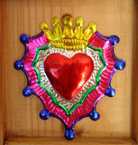 Mexican Tin Repousse Hearts