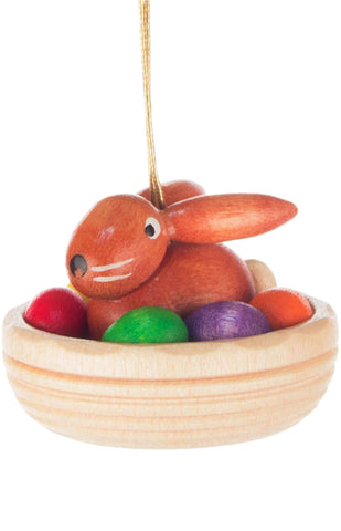 Handmade Wooden Bunny Ornament from Germany