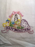 Millie's Tea Towels, Hand Embroidered: Easter Basket