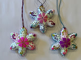 Mexican Hand Embroidered Snowflake Ornaments