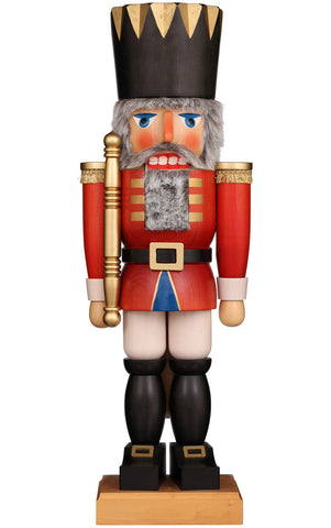 German Nutcracker: Extra Large 28" Red & Gold King
