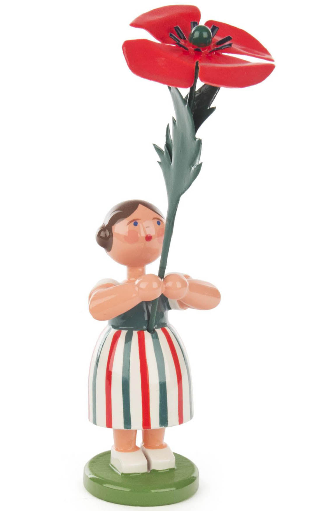 アンリ 木彫人形 Happy Children Wood Girl Flower アンリ 木彫人形 Happy Children Wood Girl Flower（17㎝ANRI