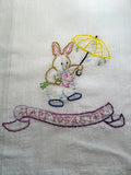 Millie's Tea Towels, Hand Embroidered: Easter Greetings