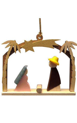 German Christmas Ornament: Window with Holy Family