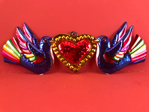 Tin Heart with Doves