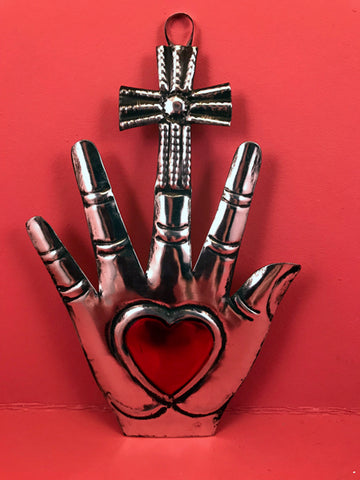 Mexican Tin Ornaments: Healing Hands