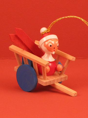 Spanish Christmas Ornament: Santa in Wagon (Vintage)