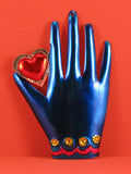 Mexican Tin Heart in Hand Ornaments
