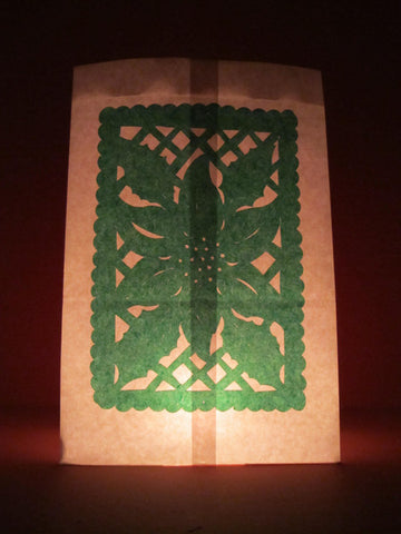Paper Luminarias with Papel Picado for Christmas, set of 6
