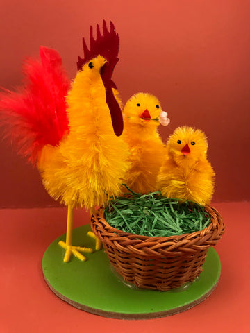 Chenille Chicks from Germany: Chicken Family