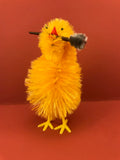 Chenille Chicks from Germany: Chick with Branches & Flowers