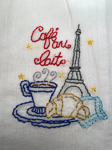 Millie's Tea Towels, Hand Embroidered: Old World Delights (12 to choose from)