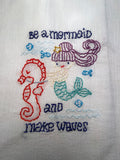 Millie's Tea Towels, Hand Embroidered: Mermaids (6 to choose from!)