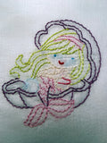 Millie's Tea Towels, Hand Embroidered: Mermaids (6 to choose from!)