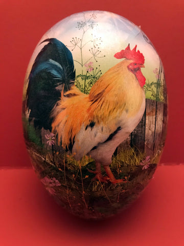 Fillable Paper Eggs from Germany: Golden Rooster