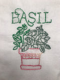 Millie's Tea Towels, Hand Embroidered: Herb Collection (10 to choose from)