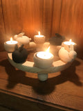 Handmade Wooden Bunnies from Sweden (with Tea Light Candle Ring Option)