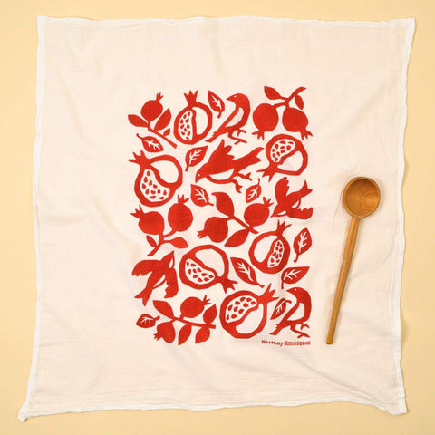 Flour Sack Tea Towels: Pomegranates