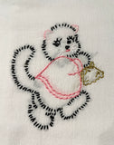 Millie's Tea Towels, Hand Embroidered: Busy Kitties (7 to choose from!)