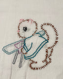 Millie's Tea Towels, Hand Embroidered: Busy Kitties (7 to choose from)