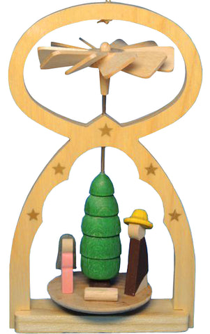 German Christmas Ornament: Mini Pyramid with Holy Family