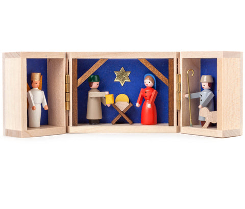 German Miniature Scene: Folding Nativity Box