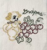 Millie's Tea Towels, Hand Embroidered: Pups with Produce (5 to choose from)