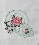 Millie's Tea Towels, Hand Embroidered: Tiny Puppies (8 to choose from)