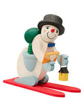 German Christmas Ornament: Snowman on Skis
