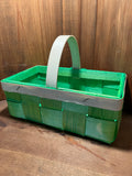 Splint Wood Basket with Handle from Germany, Green