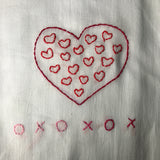 Millie's Tea Towels, Hand Embroidered: Valentine XO