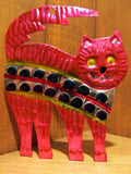 Mexican Tin Ornaments: Colorful Cats