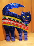 Mexican Tin Ornaments: Colorful Cats