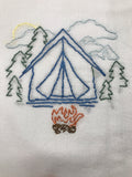 Millie's Tea Towels, Hand Embroidered: Gone Camping Collection (4 to choose from)