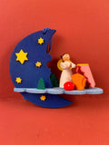 German Christmas Ornament: Angel on Cloud with Cradle