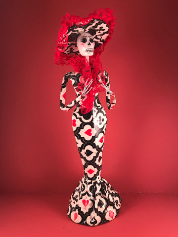 Tall Catrina with Playing Cards Gown