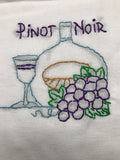 Millie's Tea Towels, Hand Embroidered: Vino Collection (6 to choose from!)