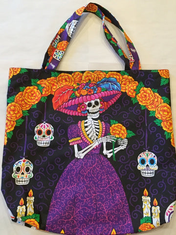 Mexican Market Bags: Large Fabric Catrina Bag