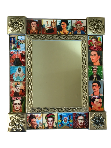 Tin Mirror with Frida Tiles